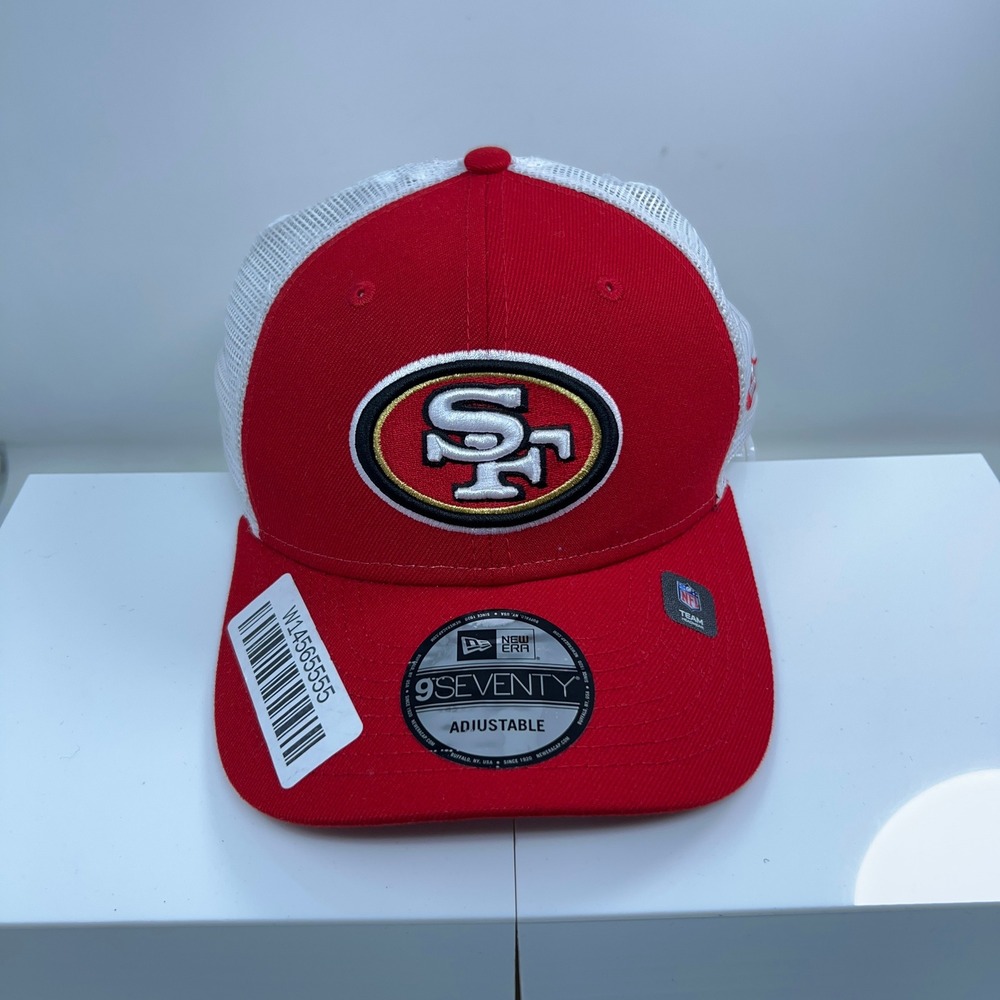 New Era Mens OSFM Red White San Francisco 49ers 9SEVENTY Mesh Snapback Hat